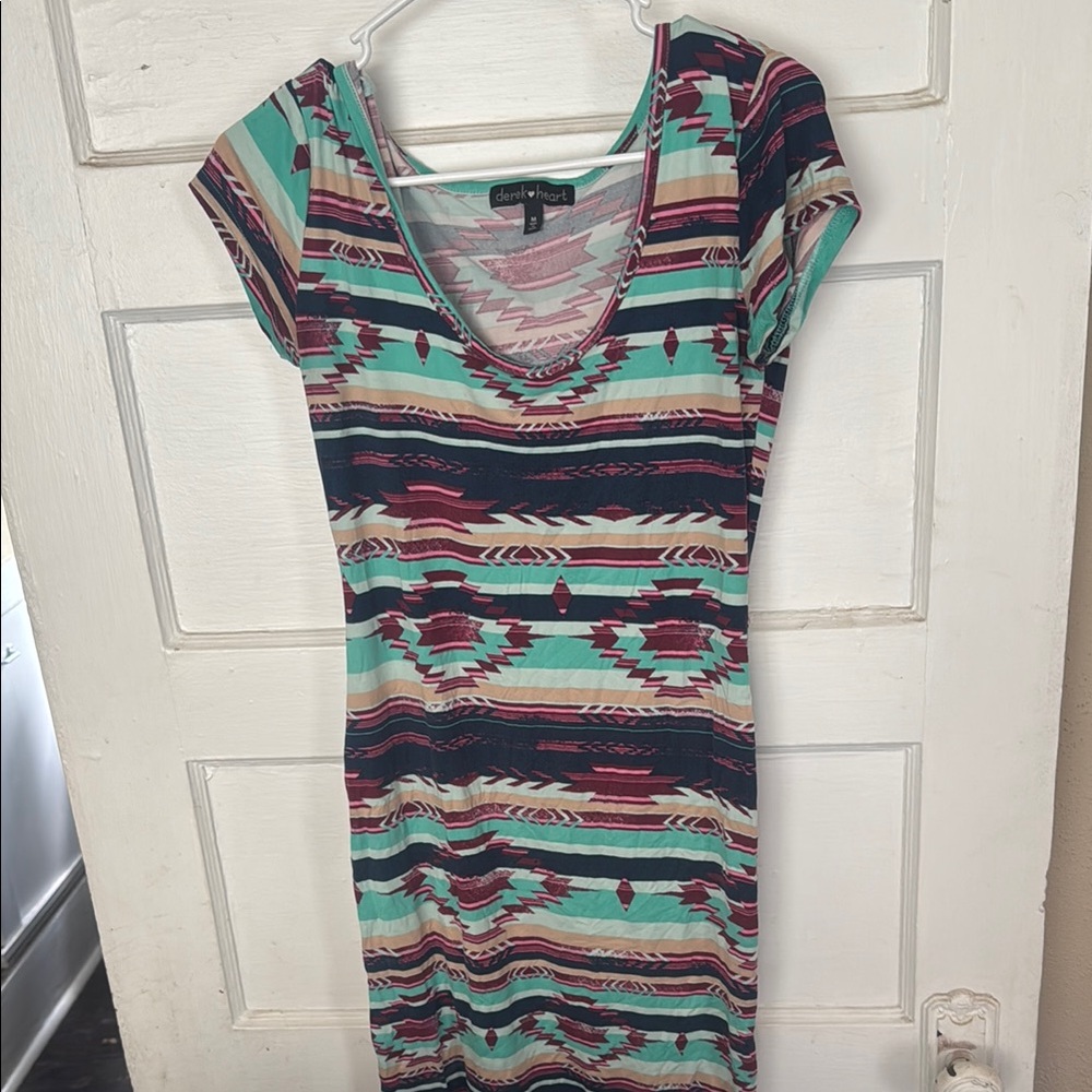 Derek Heart Multicolor Tribal Print Dress